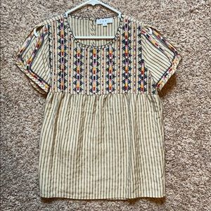 Embroidered flowy top